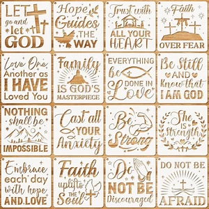16 Stück Christliche Inspirationsschablonen Bibelvers Motivationszitate Wort - Bild 1 von 12