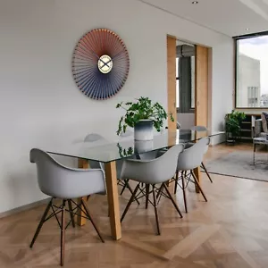 Oversized bicolor wall clock with radial pattern - Kinetic - Picture 1 of 12
