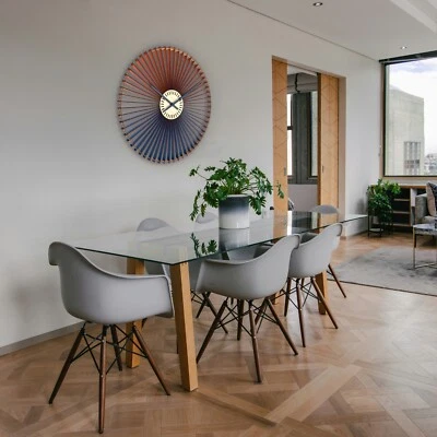 Oversized bicolor wall clock with radial pattern - Kinetic - Image 1 of 4