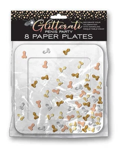 Glitterati Penis Party Plates - Pack of 8 - Picture 1 of 1
