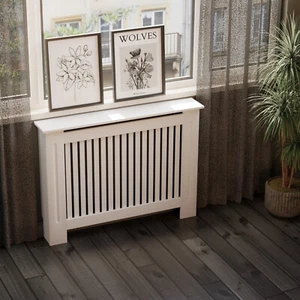 HAGO® Heizkörperverkleidung Heizungsabdeckung Holz 112x19x82 Weiß Landhaus Stil - Bild 1 von 7