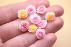 Tiny Rose Flower Blooms 9 Pk for Fairy Garden, Scrapbook or Nail Art Crafts
