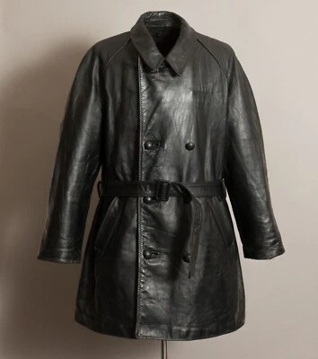 Vintage 1940s Italian Police Officers Leather Jacket - Image 1 of 4