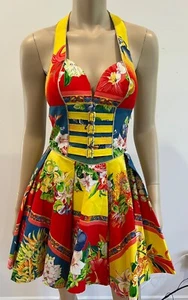 GIANNI VERSACE VERSUS 1990s MUSEUM COTTON DRESS IT42 US-4-US6 - Picture 1 of 13