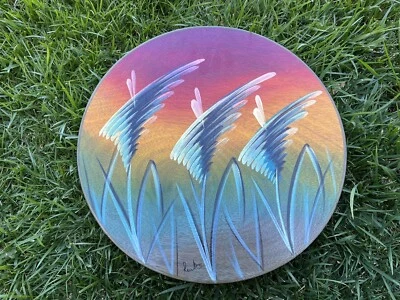 Kakadu Art Lazy Susan Tray Handpainted Signed by Reut Shahar Approx. 13.75” - Image 1 of 4