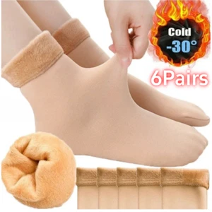 6 Pairs Women Lady Winter Snow Boot Socks Warm Plush Thermal Thick Fleece Socks - Picture 1 of 9