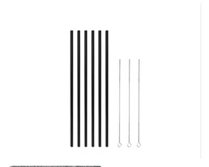 Juego de pajitas de plástico para frasco de hierro - 6 pajitas y 3 cepillos - negro o rosa - Imagen 1 de 4