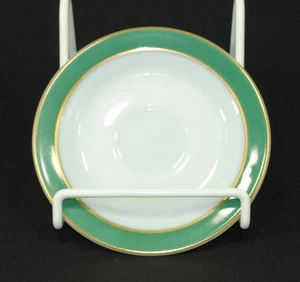 Pyrex 6.25 Inch Milk Glass & Green Saucer Gold Trim Made In USA Replacement - Picture 1 of 6