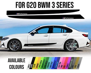 2x CALCOMANÍAS DE VINILO A RAYAS LATERALES RENDIMIENTO PARA BMW SERIE 3 G20 M - Imagen 1 de 5