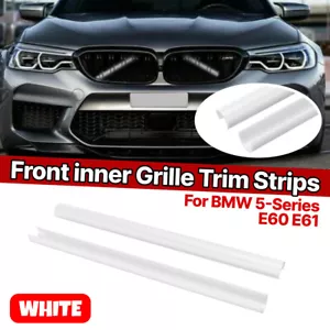 Weiß Paar Kühlergrill Zierleisten Inner Vorne Blende Rohr Für BMW 5ER E60 E61 - Picture 1 of 6