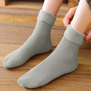Socks For Women Fleececozy Soft Velvet Slim Thermal Socks Fleececozy Grey Socks - Picture 1 of 3