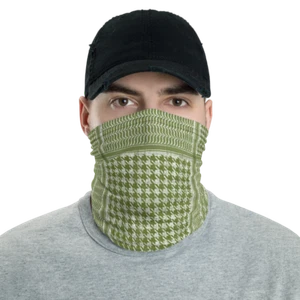 Khaki Keffyeh Shemagh Print Neck Gaiter - Picture 1 of 3