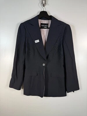 Giorgio Armani Women’s Coat Wool Peaked Blazer Jacket Black Sz 38 17.5x27.5 - Изображение 1 из 4