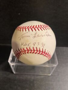 Tommy Lasorda signed "HOF 8-3-97" Rawlings OML Baseball Dodgers Auto  BAS COA