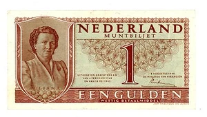 Netherlands … P-72 … 1 Gulden … 1949 … *AU* - Picture 1 of 2