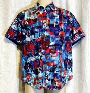 Robert Graham Abstract colorful Short Sleeve SHIRT, Men's L, Classic Fit, MINT! - Picture 1 of 6