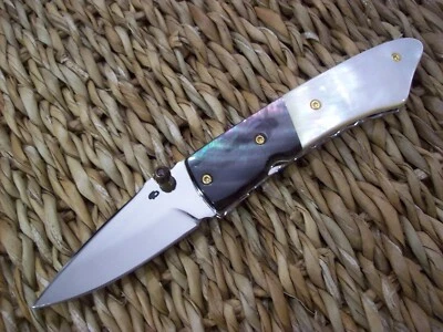 CUSTOM THAILAND KNIFE / MOTHER OF PEARL / BLACK PEARL / NEW 2018 - Image 1 of 4