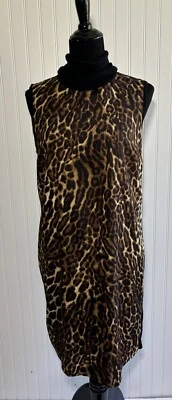 Vestido Vaina Lauren Ralph Lauren Cuello Alto Leopardo Frontal Mujer Talla M Seda Foto 1 de 4