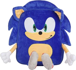 16 Zoll Sonic The Hedgehog für Jungen & Mädchen, Plüsch gepolsterte Büchertasche 3D Arme Beine Ohren - Bild 1 von 7