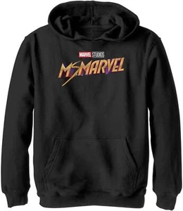 marvel Boys Studios Classic Logo Hoodie Hooded Sweatshirt Black S - Picture 1 of 4