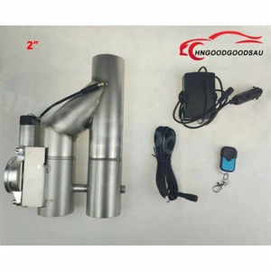 2 inches Electric Exhaust Dual Valve Kit Y Pipe Control Valve with Remote Switch - Picture 1 of 15