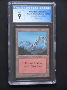 Magic the Gathering MTG Mountain Blue Sky 1993 Limited Edition Beta CGC 9 Mint - Picture 1 of 2