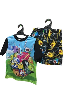 Nuevo con etiquetas Conjunto de pijama de verano elástico corto estampado Hora de Aventuras con licencia talla 8 para niños - Imagen 1 de 1