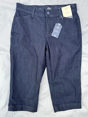 NUEVO ST John’s Bay Petite Capri Denim Pantalones Azul Oscuro Lavado Para Mujer 2P 30/17"" Nuevo con Etiquetas Foto 1 de 4