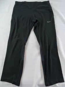 Nike Dri-Womens Nike Capris Net on Legs Drawstring Black Size M - Picture 1 of 11