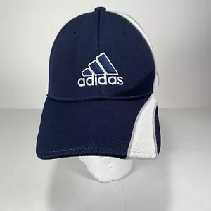 Adidas Hat Cap Size S/M Stretch Fitted Logo ClimaLite Blue Dad Baseball Golf - Picture 1 of 10
