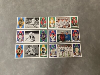 (6) 1993 Upper Deck BAT Triple Folder Cards Ford Ruth Ott Williams Speaker Evers - Image 1 of 2