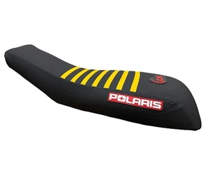 Polaris Scrambler Trailblazer 250 400 500 cubierta de asiento 1995 - 2003 negra/amarilla - Imagen 1 de 4