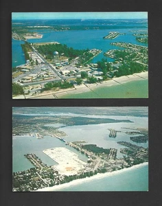 2 POSTKARTEN: LUFTBILDER VON MADIERA BEACH, FLORIDA - um 1950 - unbenutzt - Bild 1 von 2