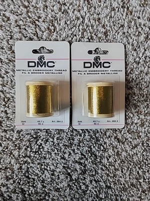 Lot Of 2 DMC Metallic Embroidery Thread 43.7yd Gold/ea - Image 1 of 3
