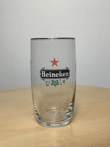Vaso de cerveza Heineken vintage con borde dorado de 5 pulgadas - Imagen 1 de 2
