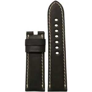 Cinturino orologio Shell Cordovan in pelle | moka | punto bianco | per Panerai Deploy - Foto 1 di 2