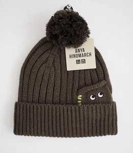 Anya Hindmarch Signature Logo Eyes Uniqlo Heattech Strickmütze aus USA - Bild 1 von 6