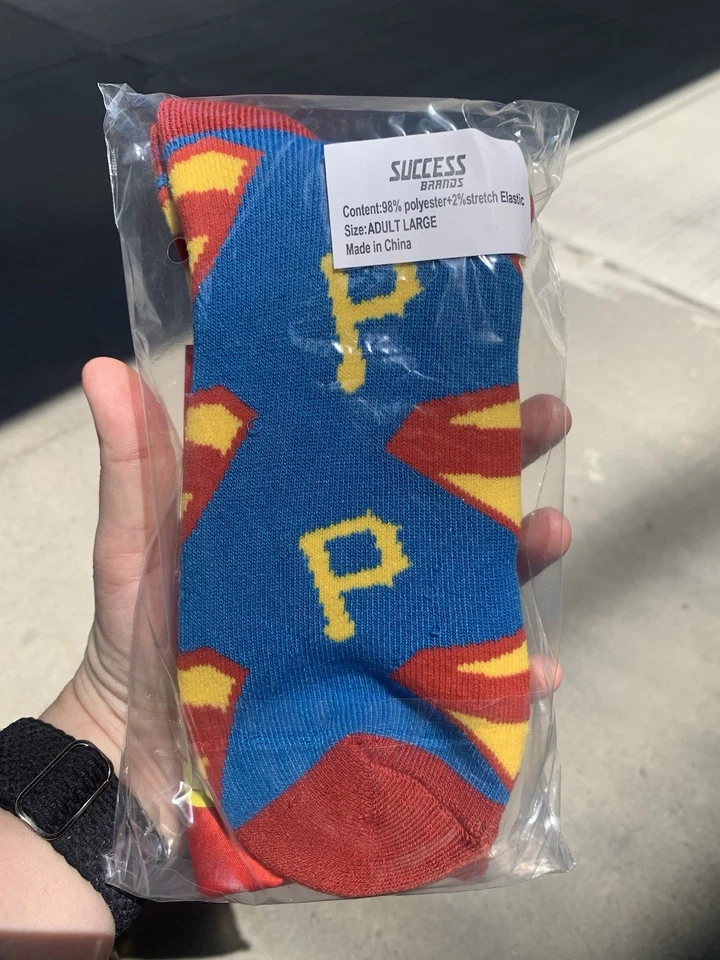 Pittsburgh Pirates Superman O’Neil  Cruz Socks Brand New SGA 6-22-25 *Unopened* - Image 1 of 1
