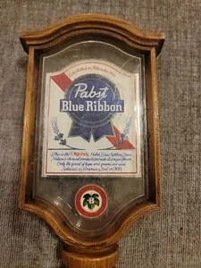 Vintage Pabst blaues Band Bier Zapfhahn Kunststoff Holz - Bild 1 von 6