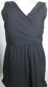 LANDS END Black Tummy Control Wrap Swim Dress Womens 18W G-cup NEW $126 - Picture 1 of 10