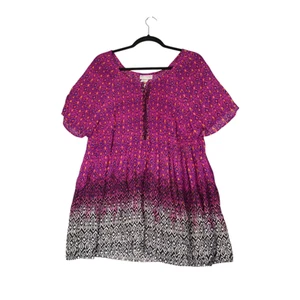Catherines Tunika Bluse Damen Größe 14 W 16 W Crinkle Mehrfarbig Perlen Hippie Boho - Bild 1 von 9