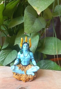 Preciosa estatua de Lord Shiva Murti de 3" para Sawan regalo Adiyogi ji tablero de instrumentos de coche de resina - Imagen 1 de 14
