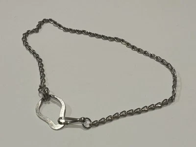 Vintage Silver Tone Metal Pocket Watch Chain Made In Germany Fob 14” - Image 1 of 4