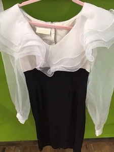 Vintage 90’s Retro Chiffon Dress - Picture 1 of 9