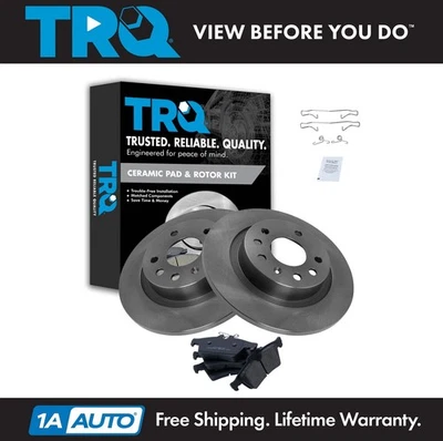 Kit de pastillas de freno y rotor de cerámica trasera TRQ para Saab 9-3 2004-2011 Foto 1 de 4