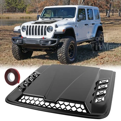 Cubierta de capó de ventilación de admisión de flujo de aire brillante para Jeep Wrangler TJ JK Foto 1 de 4