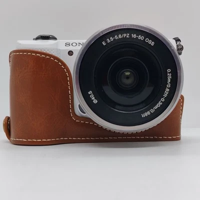 Correa de agarre de medio estuche protector de cuero para cámara Sony Alpha A5000 A5100 Foto 1 de 4