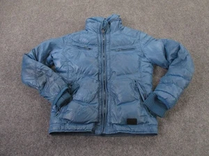 Vintage Diesel Jacket Womens M Blue Puffer Down Outdoors Hiking Workwear Quilted - Picture 1 of 21