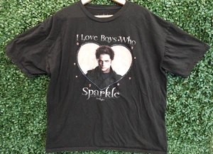 Twilight Edward Cullen 'I Love Boys Who Sparkle' Graphic Shirt Black Adult 2XL - Picture 1 of 8
