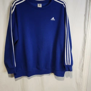 Adidas Crewneck Damen Streifen Sweatshirt Blau 3X Warm Langarm Pullover Logo - Bild 1 von 9